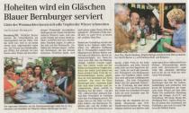 Pressebeitrag Hoheiten wird ein Gläschen `Blauer Bernburger serviert MZ 27.08.2007